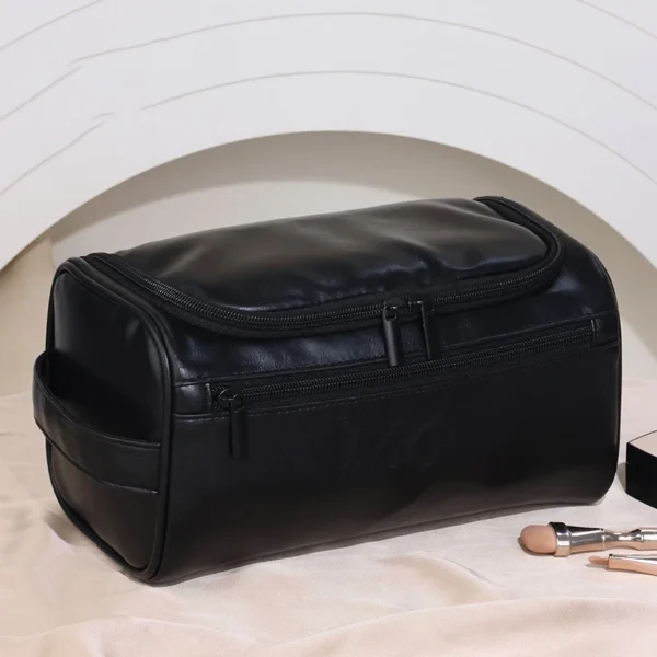 Trousse de Toilette Homme Cuir Noir