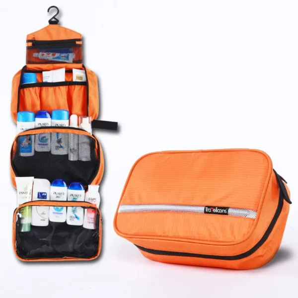 trousse de toilette pliable orange