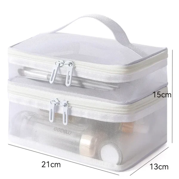 Trousse de Toilette Transparente 2 Compartiments