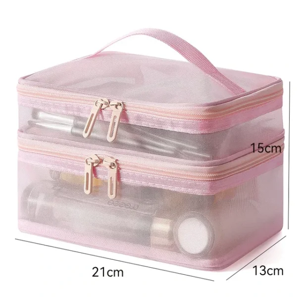 Trousse de Toilette Transparente 2 Compartiments