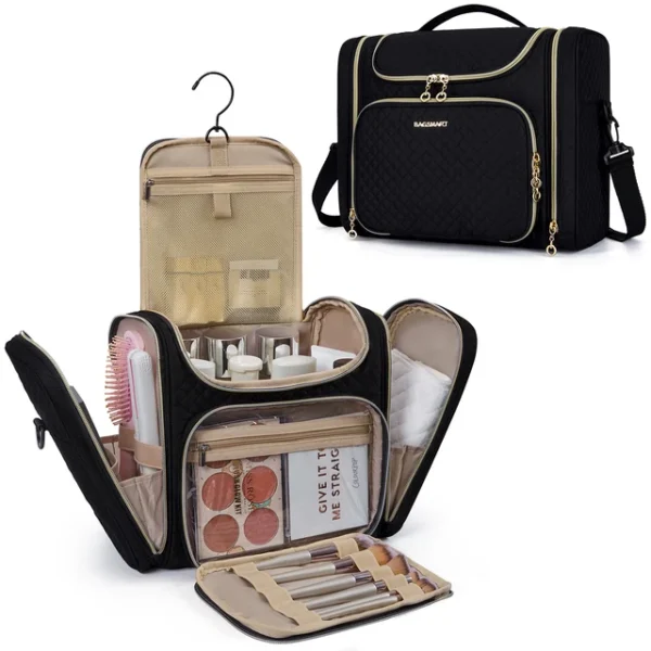 Grande Trousse de Toilette Femme Tendance Noire