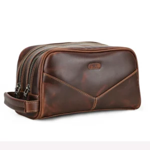 Trousse de Toilette Haut de Gamme Luxe Marron