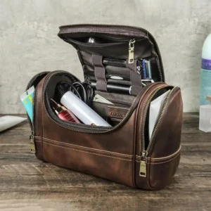 Trousse de Toilette Homme Voyage Luxe Marron