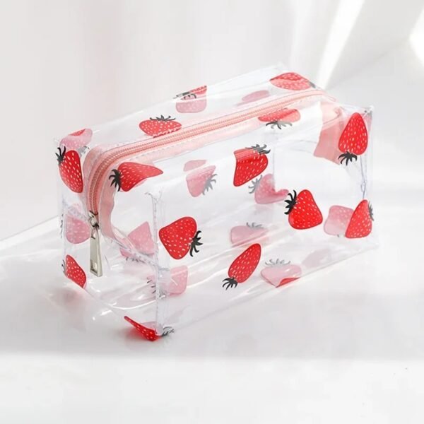 Trousse de Toilette Transparente Design Fraise