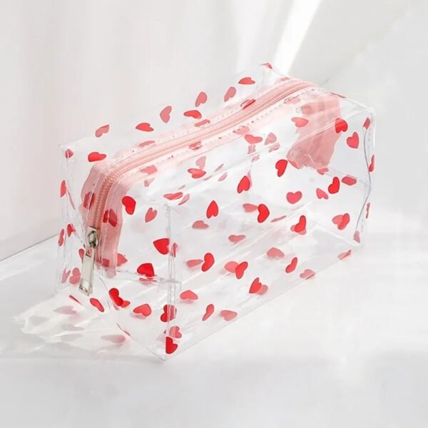 Trousse de Toilette Transparente Design Coeur