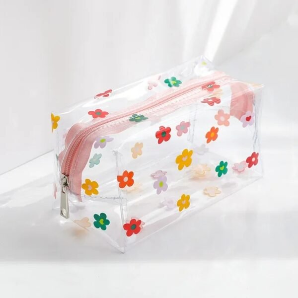 Trousse de Toilette Transparente Design Fleur